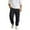 Black, variant on Casual Cargo Pants, Solid Color Multi-Pocket Work Trousers, Relaxed Fit Drawstring Cotton Stretch for Outdoor Daily Wear and Hiking