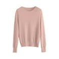 thumbnail image 5 of Women's 100% Merino Wool 2024 Fall Winter First-Line Ready to Wear Long Sleeve Seamless Knit Crewneck Sweater Pink M, 5 of 9