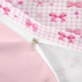 thumbnail image 4 of spefrowx Kawaii Pink Bow Gingham Twin Duvet Cover for Girls, Pink Checkered Dot Twin Bedding, Pink Reversible, 2pcs, 1 Duvet Cover and 1 Pillowcase, 4 of 6