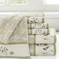 thumbnail image 2 of Madison Park 6-Piece Jacquard Traditional Cotton Embroidered Towel Set in Green, 2 of 3