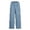 Blue, variant on Women's Linen Ankle Pants Straight Leg Cropped with Pockets Elastic Waist Casual Summer Purple XXL