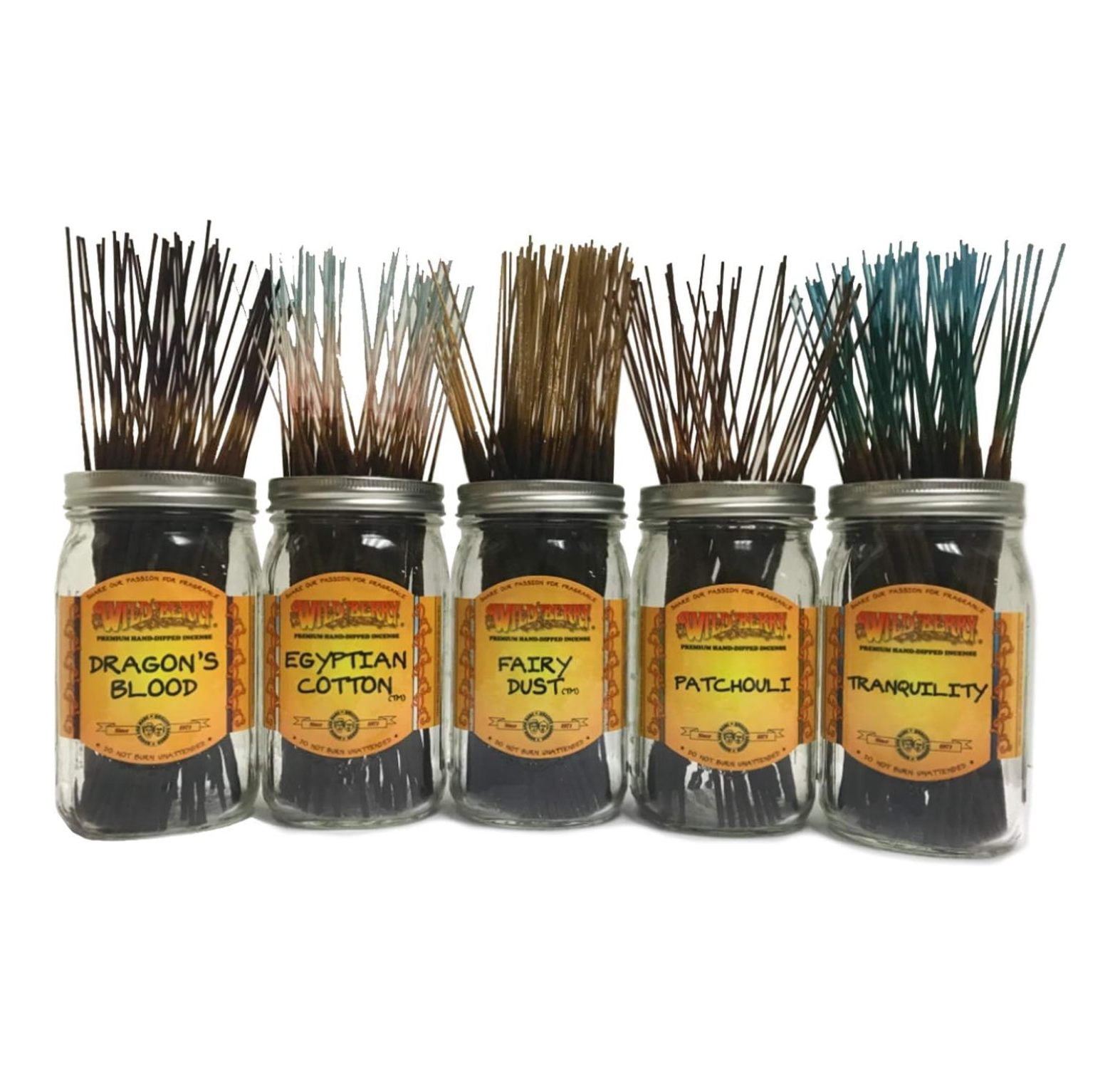 Wildberry Incense Sticks Set #2: 20 Sticks Each of 5 Scents, Total 100 Sticks!