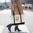 thumbnail image 4 of FORMRS Canvas Laptop Tote Bag for Women with 15.6" Computer Compartments Shoulder Handbag, Yellow Cute Flower, 4 of 7