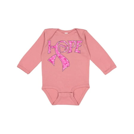 

Inktastic Hope- Pink Ribbon for Awareness of Breast Cancer Gift Baby Boy or Baby Girl Long Sleeve Bodysuit
