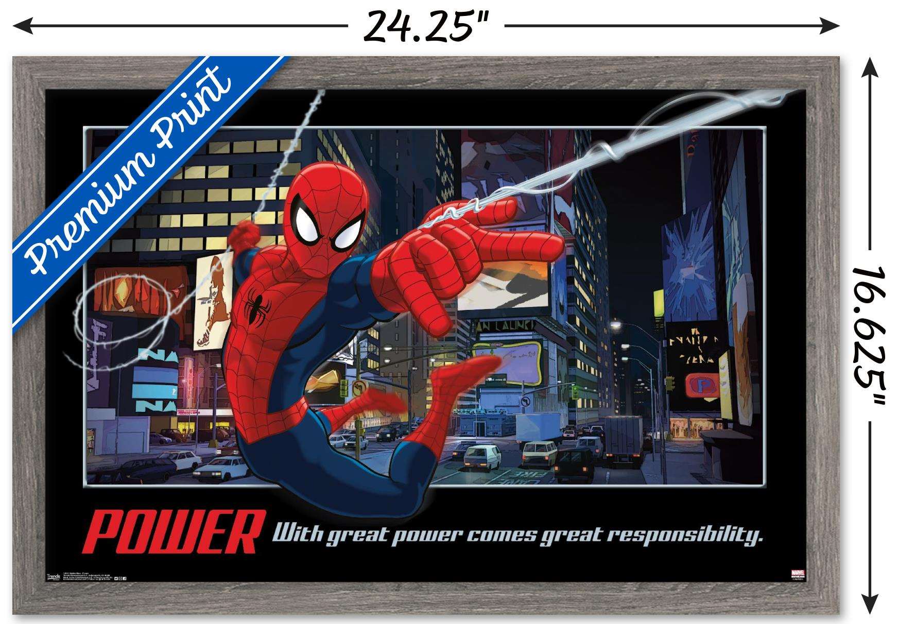 Marvel Comics - Spider-Man - Power Wall Poster, 14.725" x 22.375", Framed