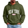 thumbnail image 2 of qafoshin Men's Letter-Print Athletic Hoodie, Fall Classic Long-Sleeve Drawstring Hooded Graphic Sweatshirt, 2 of 6