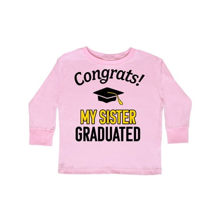 

Inktastic Congrats! My Sister Graduated with cap Gift Toddler Boy or Toddler Girl Long Sleeve T-Shirt