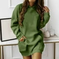 thumbnail image 2 of qolati Hoodies for Women Oversized Long Sleeve Solid Lightweight Pullover Sweater Tops Mini Dresses 2024 Fall Clothes Casual Fleece Lined Y2k Sweatshirts A-Line Tshirts Dress with Pockets, 2 of 5