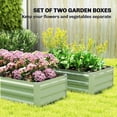thumbnail image 4 of Outsunny Set of 2 Raised Garden Beds, Galvanized Planter Box, Light Green, 4 of 10