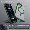 thumbnail image 3 of Design for iPhone 12 Pro Case,iPhone 12  Case with Invisible Stand [Compatible with Magsafe], Full Protection Cover Slim Shockproof Phone Case for Apple iPhone 12/12 Pro 6.1", Green, 3 of 16