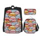 thumbnail image 1 of Disketp Cute Cars Mochila Estampada de Gran Capacidad con Lonchera y Estuche, Set de 3 Piezas para Estudiantes, 1 of 7
