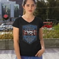 thumbnail image 4 of Ford Mustang Boss 302 Women's V-Neck T-shirt American Muscle Car Fan Performance Racing Road Runner V8 1969 2012 Tee, 4 of 7