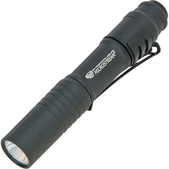 Streamlight MicroStream Ultra-compact Aluminum body with AAA alkaline battery, 3.5 Inch - 1.04 oz - 45 Lumens - 66318,Black
