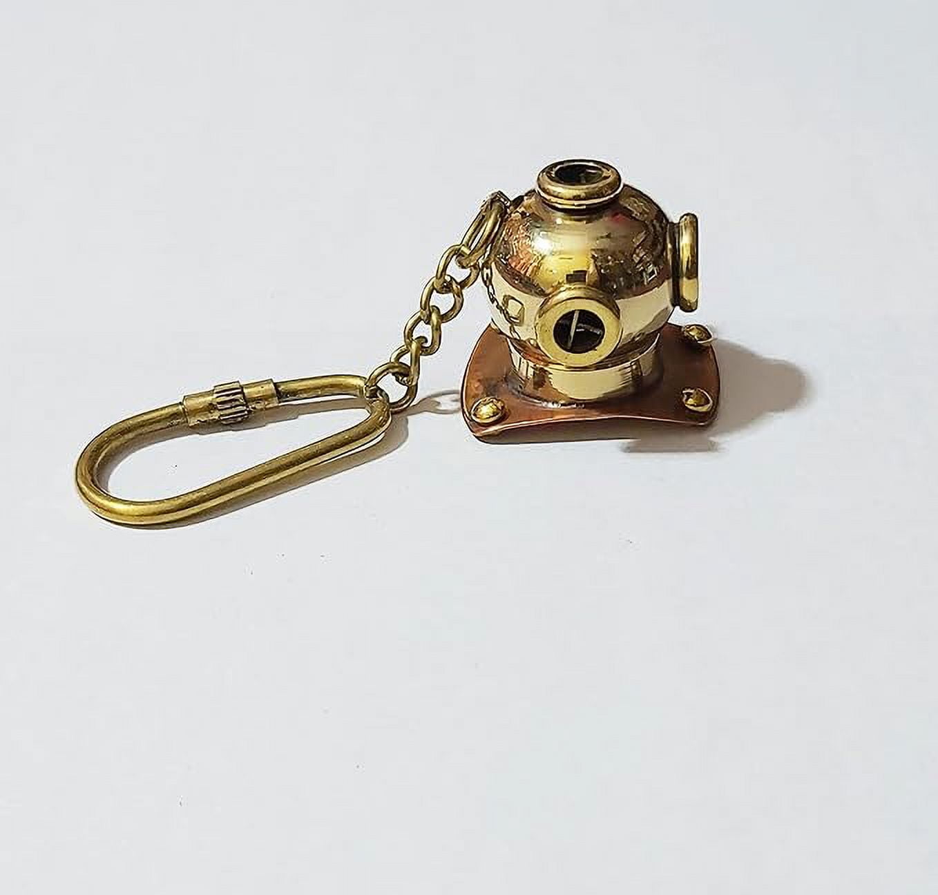 PARIJAT HANDICRAFT Brass Robot Key Chain Collectible Marine Nautical Key Rings, KeyChains Home Car Door Keys Holder Children Funny Present.
