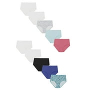 Hanes Womens Breathable Cotton Brief Underwear, White or Assorted, 10-Pack 7
