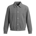 thumbnail image 3 of FchengtaiS Men's Button Down Shacket Long Sleeve Turndown Collar Lightweight Jackets Fall Outerwear with Pockets, 3 of 4