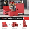 thumbnail image 4 of Grande Armoire à Outils en Acier Rouge avec Panneau Perforé - 6 Tiroirs et Rangement Verrouillable pour Garage, Atelier et Réparation Automobile - Coffre à Outils Roulant 51,6 Po H, 4 of 7