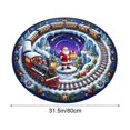 thumbnail image 3 of Cififendec Christmas Round Area Rug, 31.5", Large 3D Visual Illusion Floor Mat with Santa Print Non Slip Base for Fireplace Side Festive Floor Styling, 3 of 6