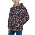 thumbnail image 2 of Pofeuu Daisies Flowers Print Teenage Zipper Hoodie Sweatshirts Hooded Casual Jackets With Pocket For Boys Girls-Medium, 2 of 6