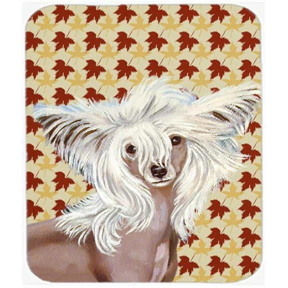 Carolines Treasures  Chinese Crested Fall Leaves Portrait Mouse Pad