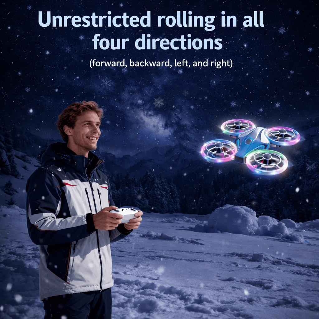 Mini RC Drone with LED Lights, Intelligent Control Quad Copter, 360° Flip Stunt Flying Toy with Altitude Hold, Remote Control Aircraft for Teens & Adults