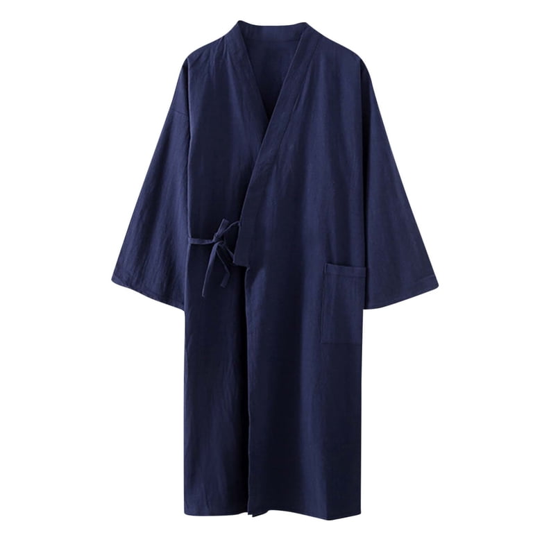 Nfurl Cotton Linen Robes for Women Soft Open Front Dressing Gowns Comfy  Belted Long Bathrobe Solid Long Sleeve Lounge Robe with Pockets Cozy  Pajamas Petite - Walmart.com