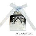 thumbnail image 2 of kurtrusly 50 Pieces Gift Boxes Snack Chocolate Cookie Package Holder Paper Decorative Atmospheres Packing Ribbon Hollow Container Silver, 2 of 8