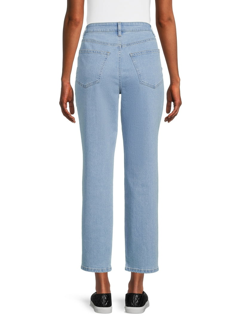 No Boundaries Juniors High Rise Mom Jeans, 27 Inseam, Comfortable