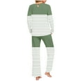 thumbnail image 3 of Tnhcen Women's 2 Pieces Lounge Sets Pajamas Set Striped Long Sleeve Tops and Pants Homewear S-3XL, 3 of 5