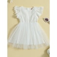 thumbnail image 2 of Wassery Toddler Little Girls Dress  Short Sleeve Floral Lace Layered Birthday Princess Dress Summer Casual Ruffles Tulle A-Lined Dress 12M-5T, 2 of 9