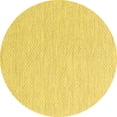thumbnail image 1 of Ahgly Company Machine Washable Indoor Round Solid Yellow Modern Area Rugs, 5' Round, 1 of 4