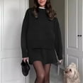 thumbnail image 2 of Womens Fashion Two Piece Outfits Crew Neck Sweater Tops Skirt Sets Sweater Dress Set, 2 of 2