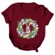 thumbnail image 2 of Puntoco Mujeres Casual Carta Impresión Mangas Cortas O-Cuello Camiseta Suelta Blusa tops Puntoco Puntoco-3231, 2 of 5