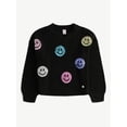 thumbnail image 4 of Justice Girls Sequin Smiley Sweater, Sizes XS - XLP, 4 of 5
