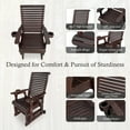 thumbnail image 4 of Fortune Candy Wooden Patio Glider with Cup Holders and Deep Contoured Seat, for Outdoor, Deep Brown, Set of 2, 4 of 8