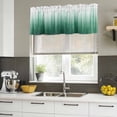 thumbnail image 5 of Green Ombre Stripe Valances for Windows, Decorative Rod Pocket Window Valance Curtains, Abstract Art Gradient Watercolor Short Curtain Drapes for Kitchen/Bathroom/Living Room, 2 Panels, 42" W x 12" L, 5 of 8