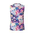 thumbnail image 6 of Lsque Skull rainbow color space Print Men's Cotton Blend Sleeveless Muscle Shirts (S-3XL)- Moisture Wicking, Odor Protection, UPF 30+,Small, 6 of 8