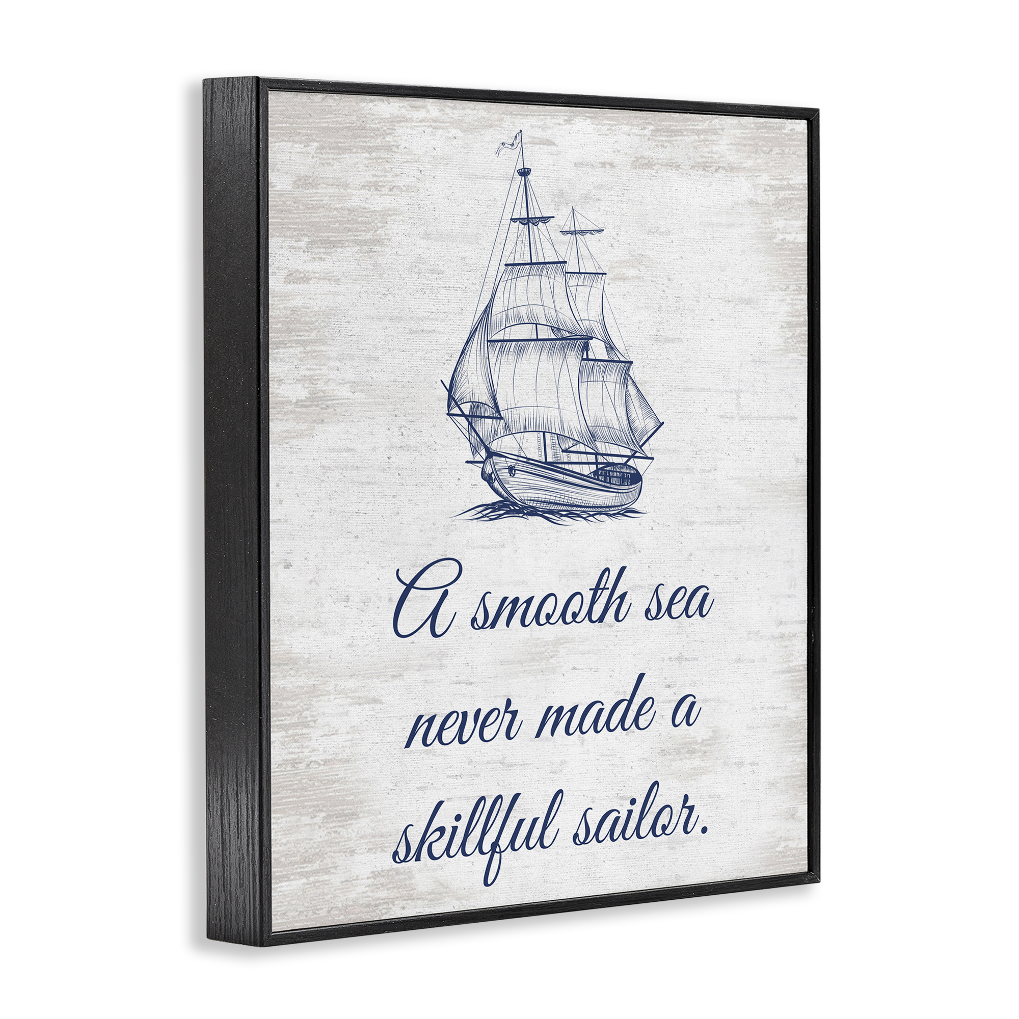 Stupell Industries Inspiring Skillful Sailor Transportation Painting Black Framed Art Print Wall Art, 24 x 30