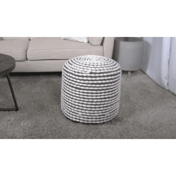 Modern Water-Resistant Handcrafted Cylindrical Pouf | Durable Indoor Accent for Living Rooms & Bathrooms | Stylish Seat for Homeowners & Interior Designers