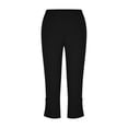 thumbnail image 5 of Hfnxid Capri Leggings For Women Elastic High Waisted Pant Stretchy Workout Lounge Pant Summer Athletic Yoga Cropped Trouser Black XL, 5 of 8