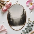 thumbnail image 7 of Canvas Wall Art Winter Christmas Pine Tree Forest Nature Landscape Rustic Xmas Holiday Oval Framed Canvas Prints Cottagecore Wall Hanging Decor for Home Office Gift 8.6"x11.4", 7 of 7