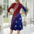 thumbnail image 7 of BOMYJESK Women's 250th Anniversary USA Flag Floral Maxi Dress American Flag Floral Independence Day Art Print Summer Dresses 4th Of July Midi Dresses Casual Evening Dress for Party Red 3XL, 7 of 7