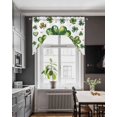 thumbnail image 3 of St Patrick's Day Shamrock Swag Valances for Windows, Small Curtains Drapes, Lucky Four Leaf Gold Coin Green Kitchen Window Curtains Over Sink Window Treatment Valance for Bedroom/Bathroom 56"x36", 3 of 5
