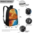 thumbnail image 5 of KUIFORTI Burning Fire Basketball Kids 17 Inch Schoolbag with Compartment and Side Mesh Pockets, Durable Backpack Stationery Organizer Bag for Boys Children Teens, 5 of 6