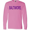 thumbnail image 3 of Inktastic Baltimore in Purple Text Long Sleeve T-Shirt, 3 of 5