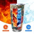 thumbnail image 6 of Lsque Butterflies In Blooming Garden Pattern 20oz Car Cup with Lid and Straw, Insulated Coffee Cup with Straw Topper, Spill Proof Travel Coffee Mug, Stainless Steel Tumble-Straw Three-piece Set, 6 of 8