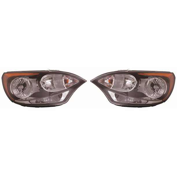 For KIA Rio Hatchback 20122016 Headlight Assembly Halogen W/O LED Position Lamp Pair Driver and