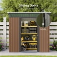 thumbnail image 6 of Outdoor Storage Shed for Backyard, Asofer Metal Garden Shed with Sliding Lockable Doors, Brown, 6 of 9