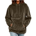 thumbnail image 3 of Oksale Pet Pouch Hoodies for Women Soft Comfy Fleece Sweatshirts with Hood with Pet Carrier Pockets Loose Long Sleeve Winter Warm Clothes Brown S, 3 of 9