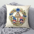thumbnail image 4 of Funda de almohada del Día de la Independencia | Diseño de letras de la bandera americana de lino | Funda de cojín decorativa para sofá de oficina | Decoración patriótica festiva | Cuidado fácil y, 4 of 6